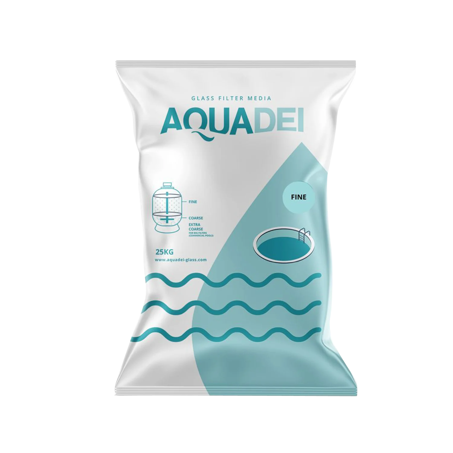 Стеклянный песок для фильтрации AquaDei Fine 0.5-1.2 mm (25 кг) 25 кг – Каталог – Poolman – общий вид